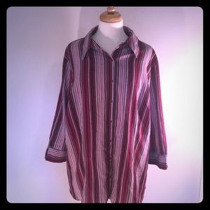 Fred David 2X dark multicolored button down shirt